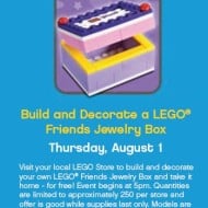 Reminder: LEGO Stores FREE Mini Building Event Today (August 6th)