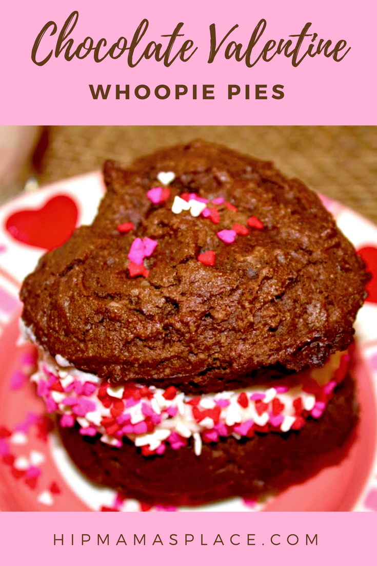 Looking for something sweet to make this Valentine's Day? Try these delicious Chocolate Valentine Whoopie Pies!