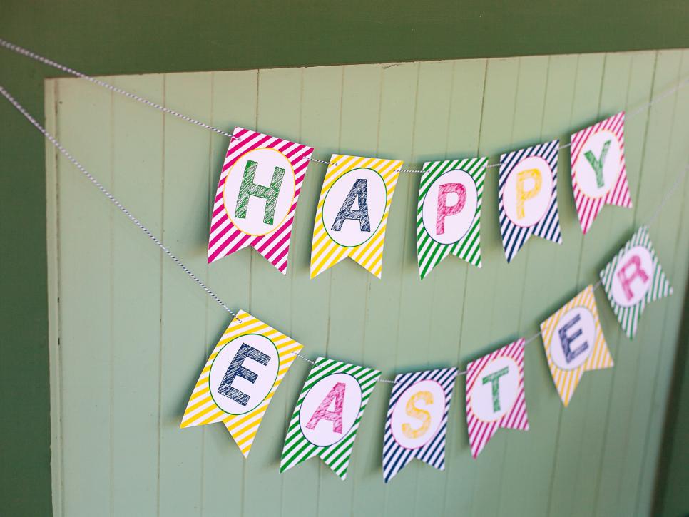 free printable Happy Easter banner 