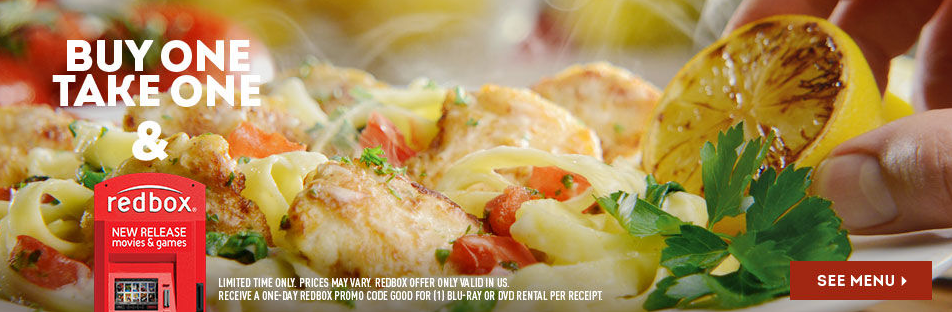 Dining Deal: Buy One Entree, Take One Home for FREE at Olive Garden + Get a FREE One-Night Redbox Movie Rental!