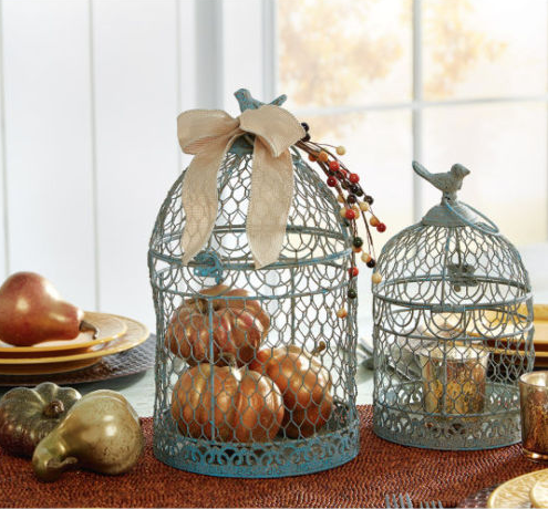 Easy DIY Fall Decor: Pumpkin Filled Birdcage + Craft Store Coupons for the Week