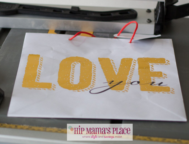 DIY Framed Love You Gift Bag Sign 