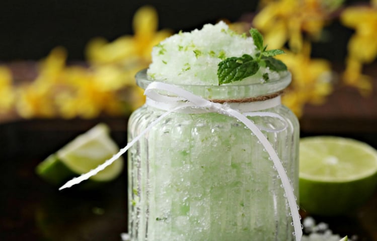 DIY Mint Lime Body Scrub