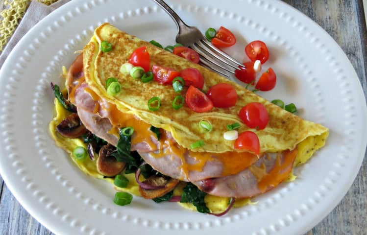 Spinach Ham and Cheese Omelette