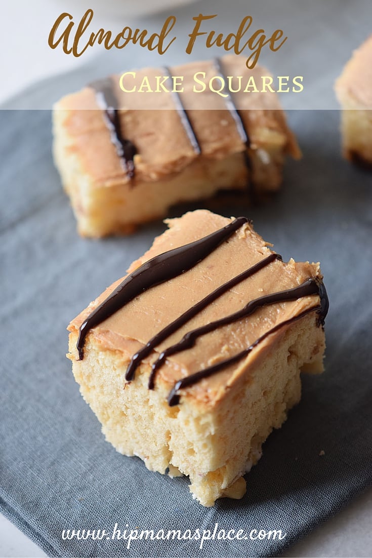 Almond Fudge Cake Squares