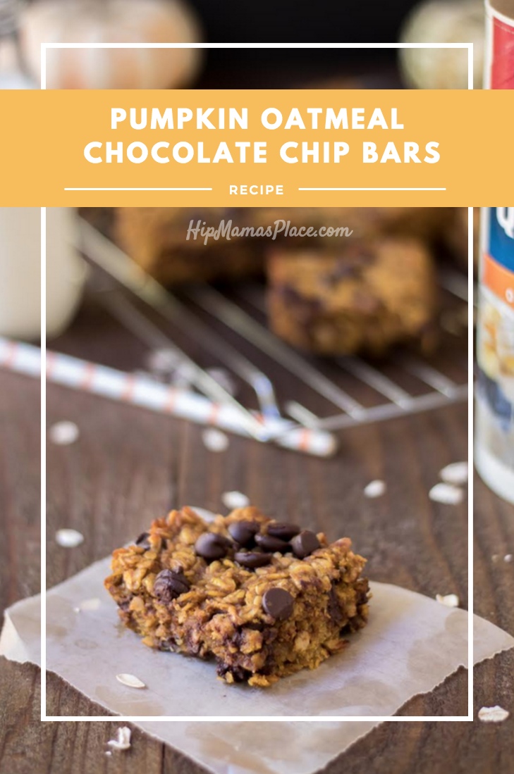 Pumpkin Oatmeal Chocolate Chip Bars