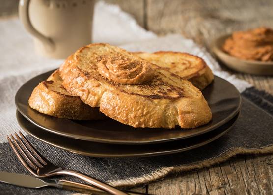  French Toast with Pumpkin Spiced Cream Cheese 