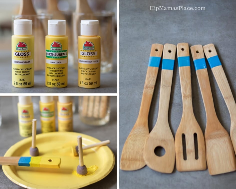 DIY Painted Kitchen Utensils 