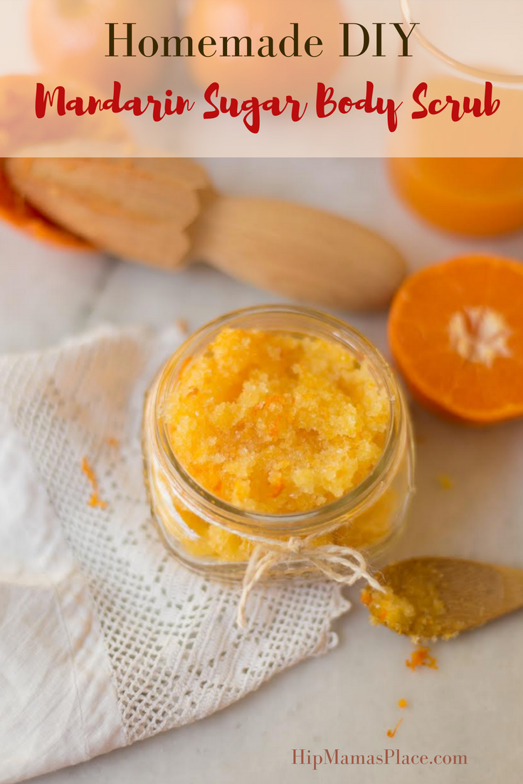 Homemade DIY Mandarin Sugar Body Scrub is rich in antioxidants as well as Vitamin C and E that work wonders for your skin! 