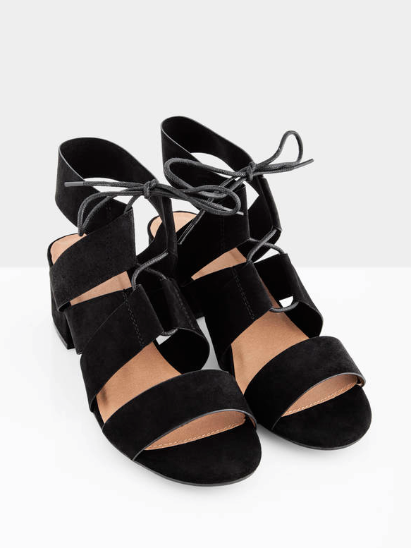 Ditch the athletic shoes in favor of a pretty lace-up sandal that complements your feet, legs, and outfit!