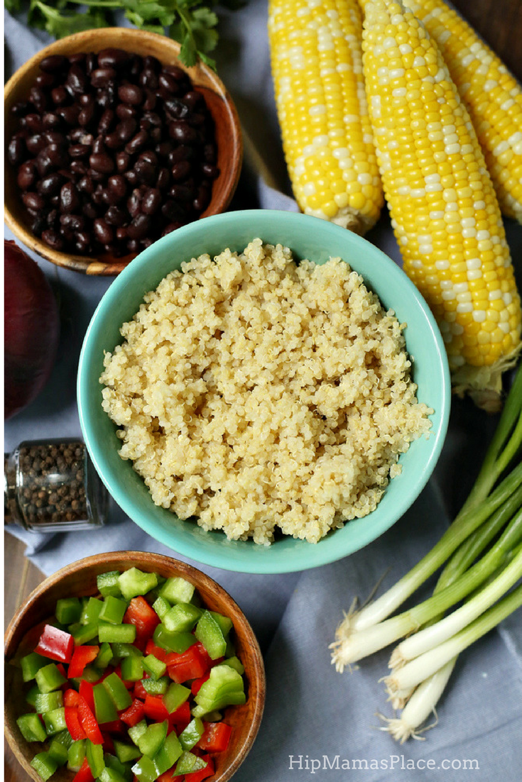 sweet corn with quinoa salad