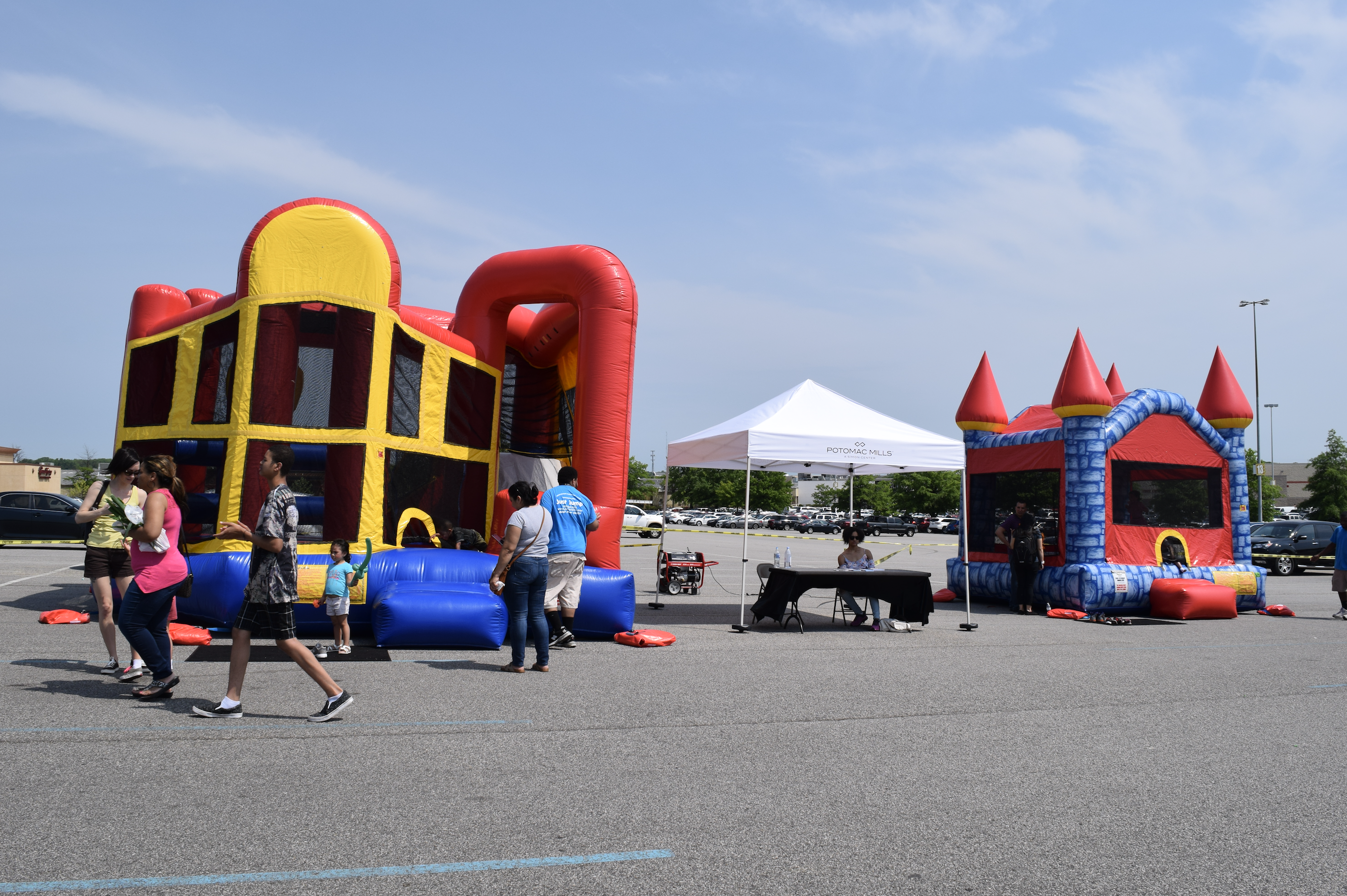 Free moon bounce at "The Market at Potomac Mills" in Woodbridge, Virginia from April to October, 2017