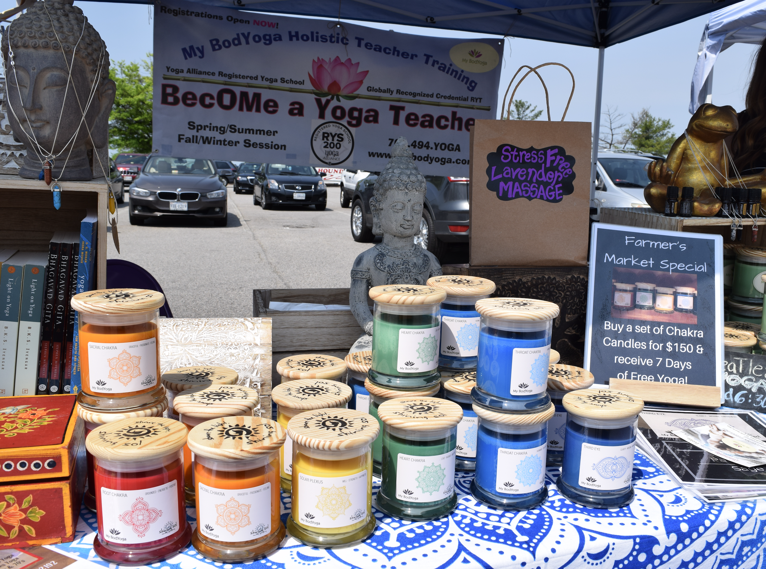 Natural candles, essential oils and other cool stuff at "The Market at Potomac Mills" in Woodbridge, Virginia, open from late April to late October, 2017.