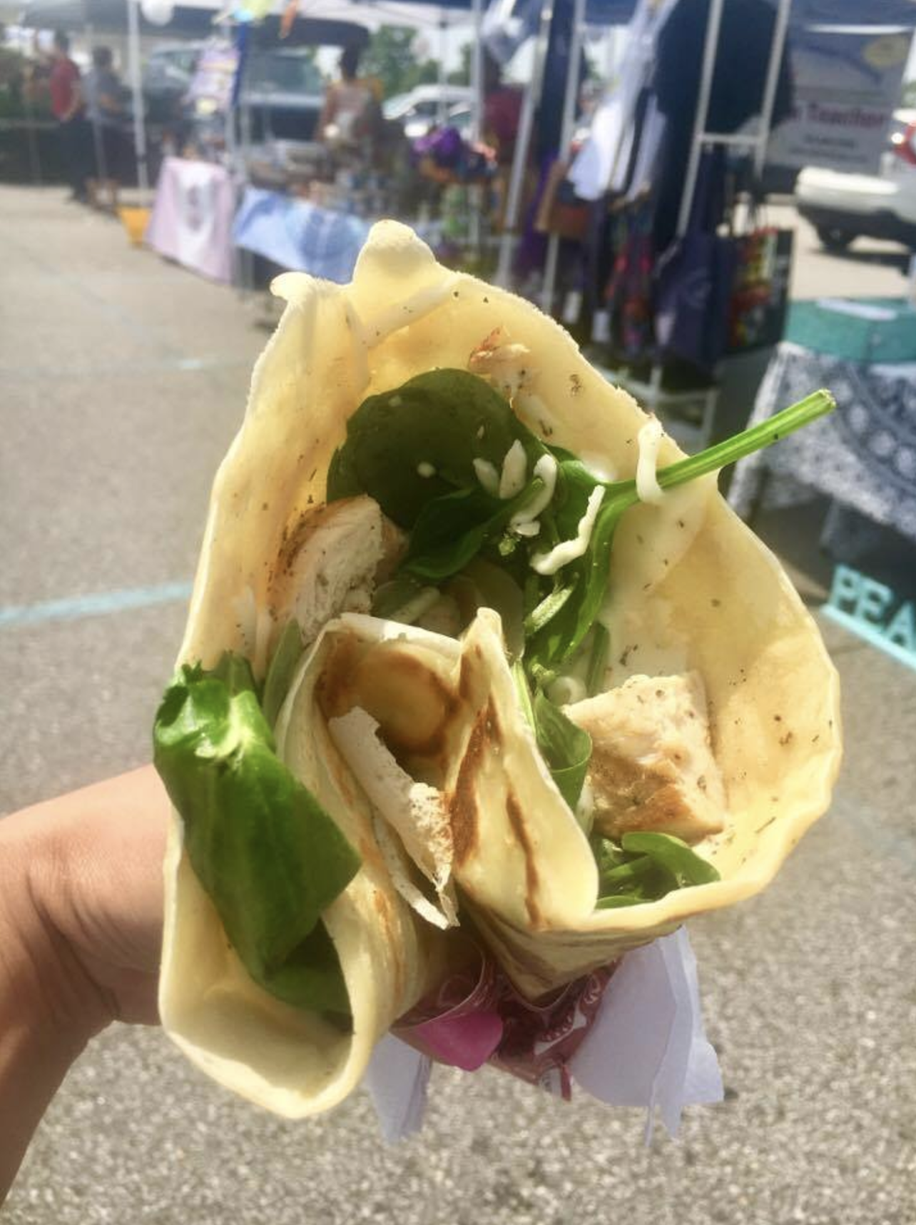 We enjoyed these mouth-watering, freshly-made healthy crepes from Rita's Crepes at "The Market at Potomac Mills" in Woodbridge, Virginia