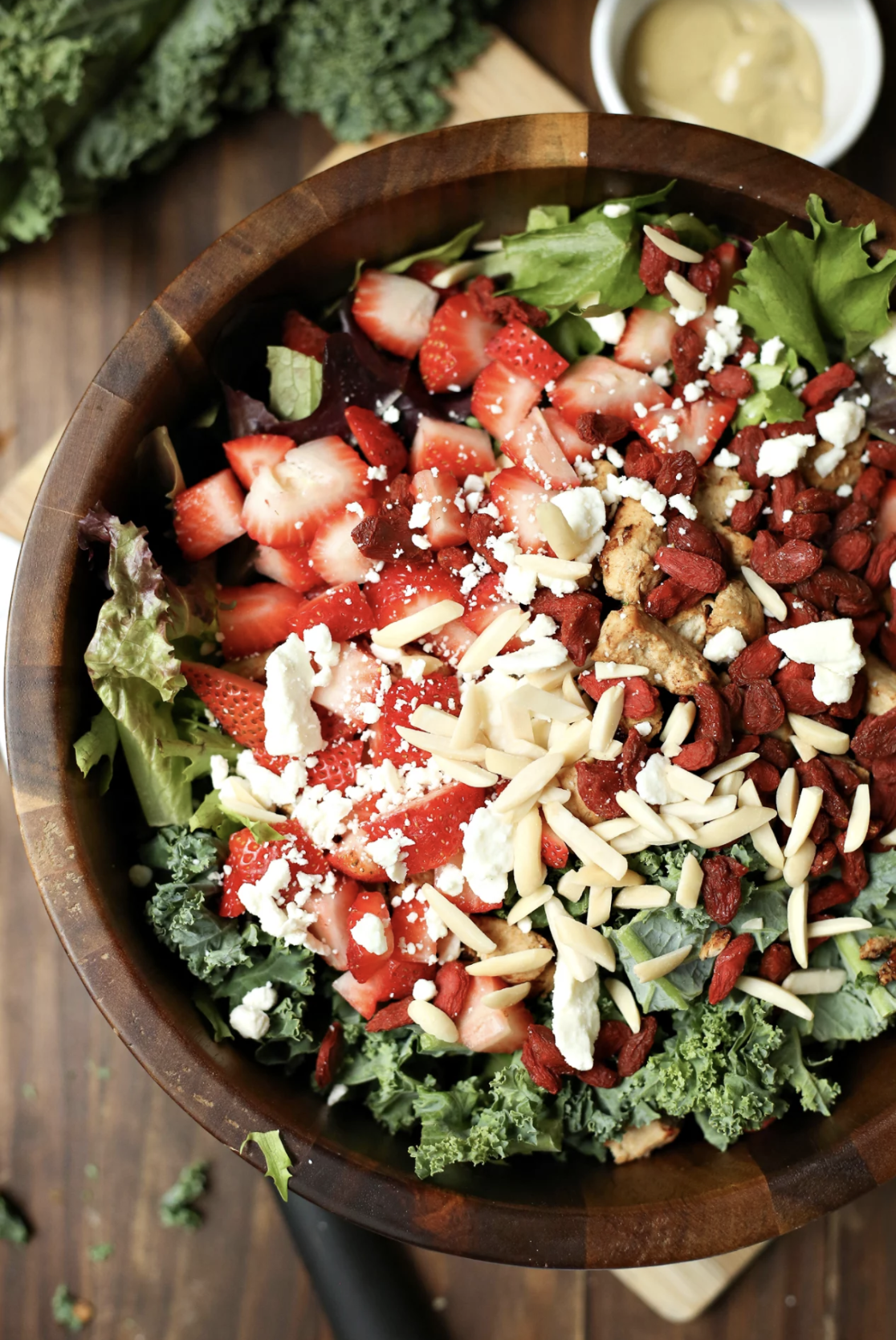 Delicious and super healthy recipe for Spring Salad with Strawberry Balsamic Dressing at www.hipmamasplace.com! 