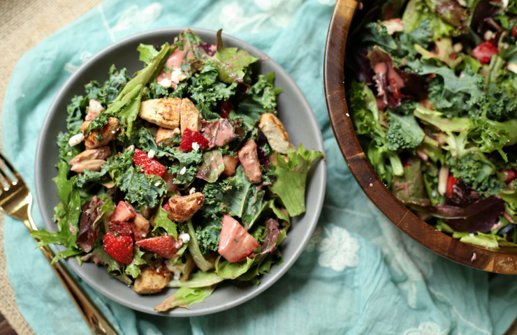 Strawberry Chicken Salad with Strawberry Balsamic Dressing