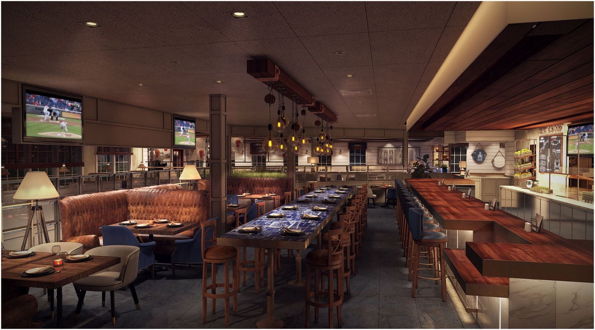 The contemporized bar area of the newly renovated Red Lobster in Manassas, Virginia features lounge-style seating and community tables – which are great for enjoying drinks, appetizers or tasting plates.