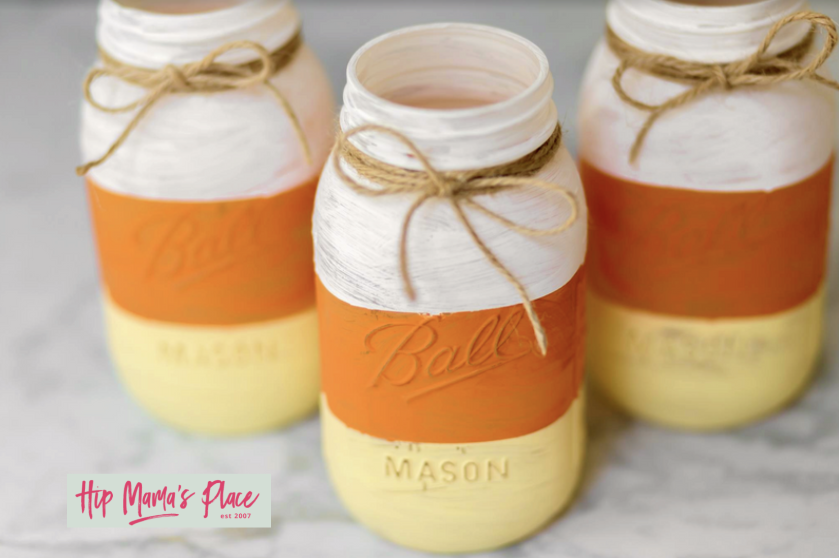 Candy Corn Mason Jars