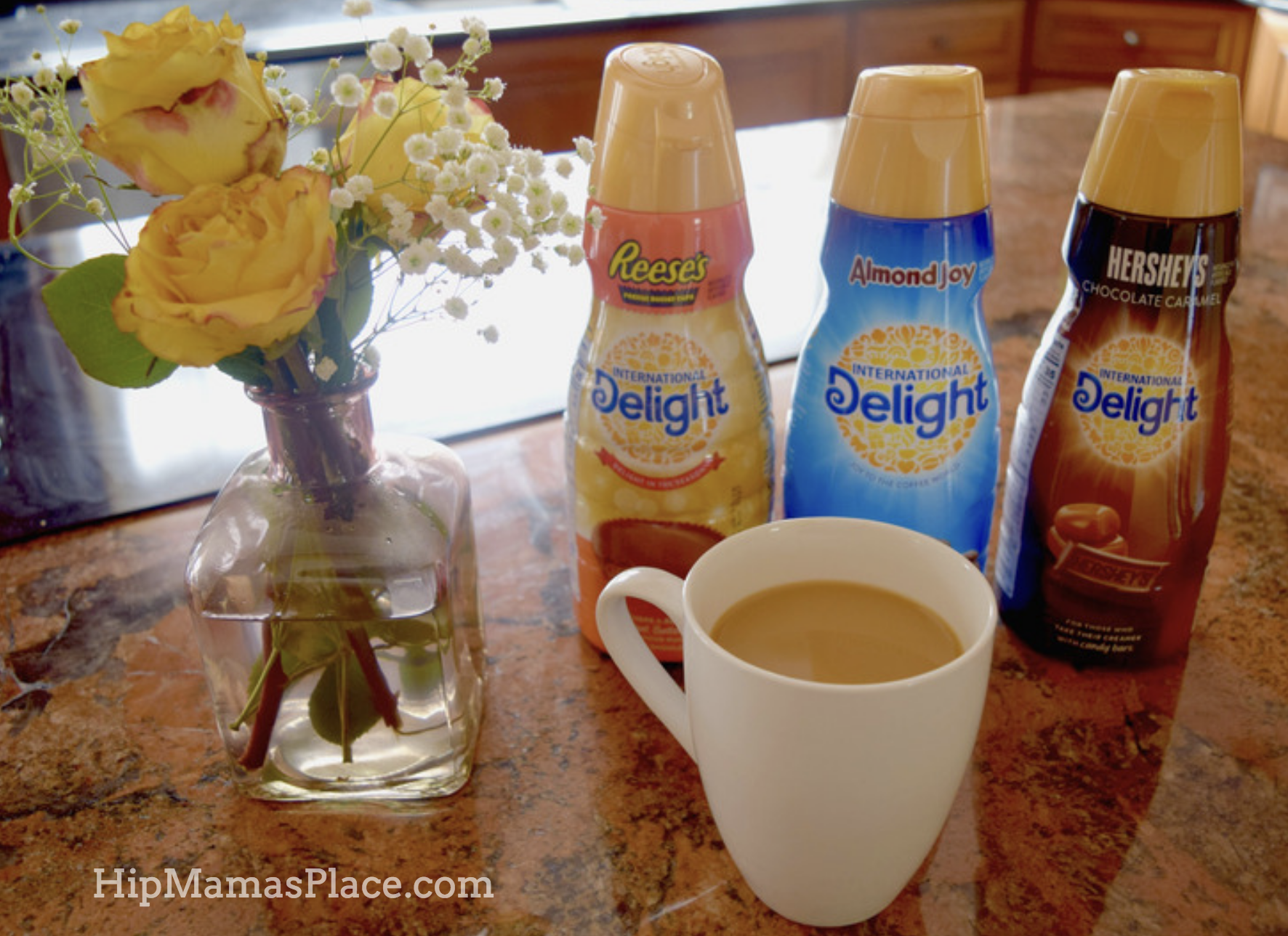 morning coffee with International Delight coffee creamers