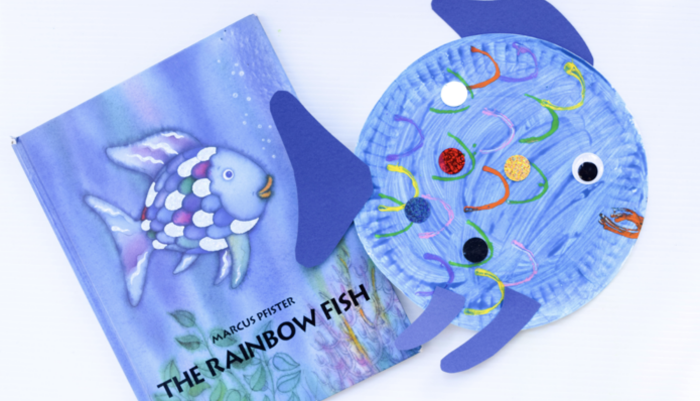 Paper Plate Fish Craft Inspired by the picture book, The Rainbow Fish