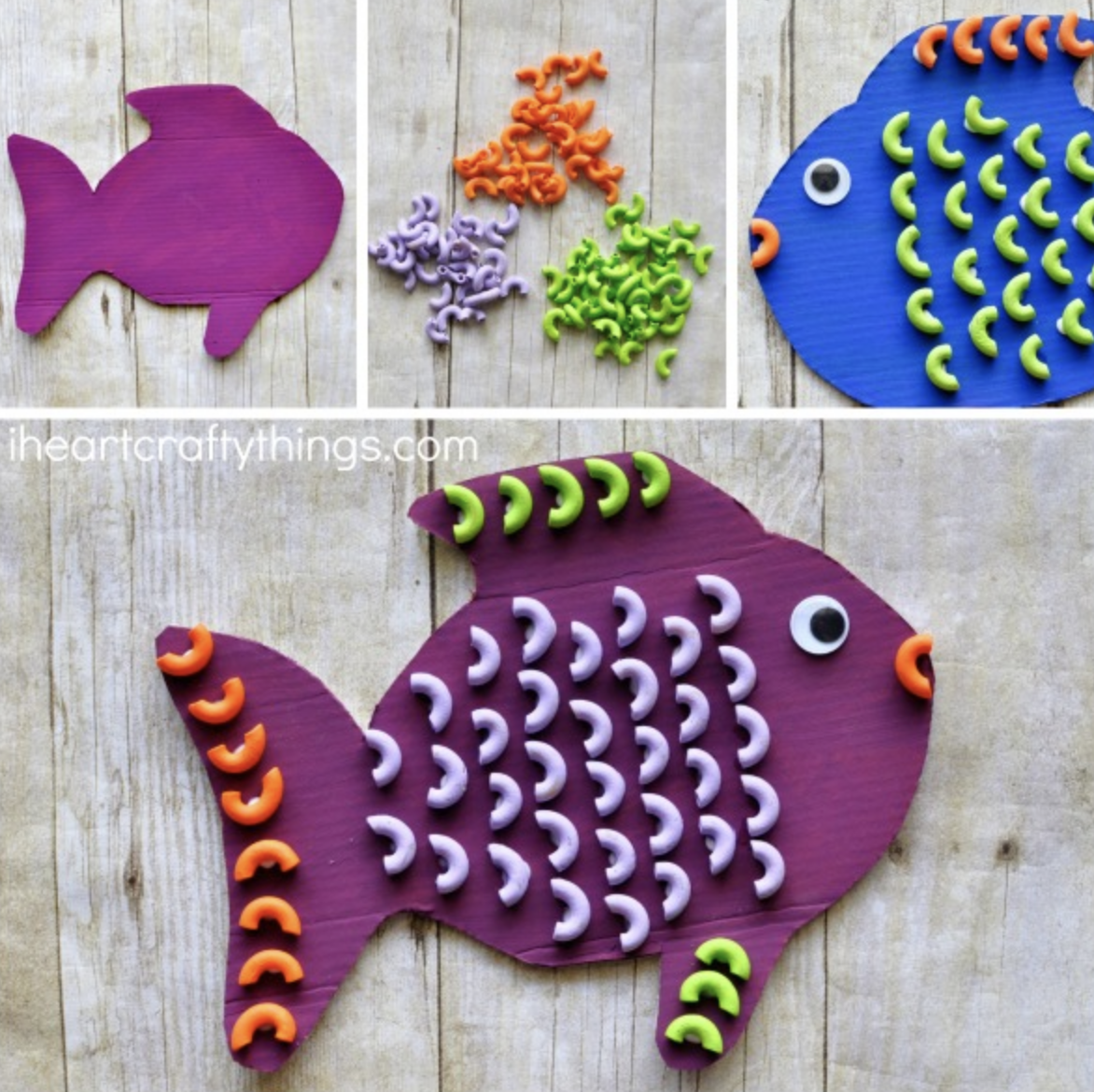 Colorful Pasta Fish Craft For Kids