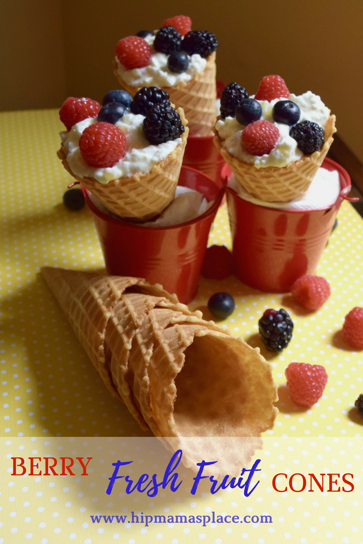 June is National Dairy Month and we're celebrating with this new delicious recipe: Berry Fresh Fruit Cones made with Hood Cottage Cheese!  