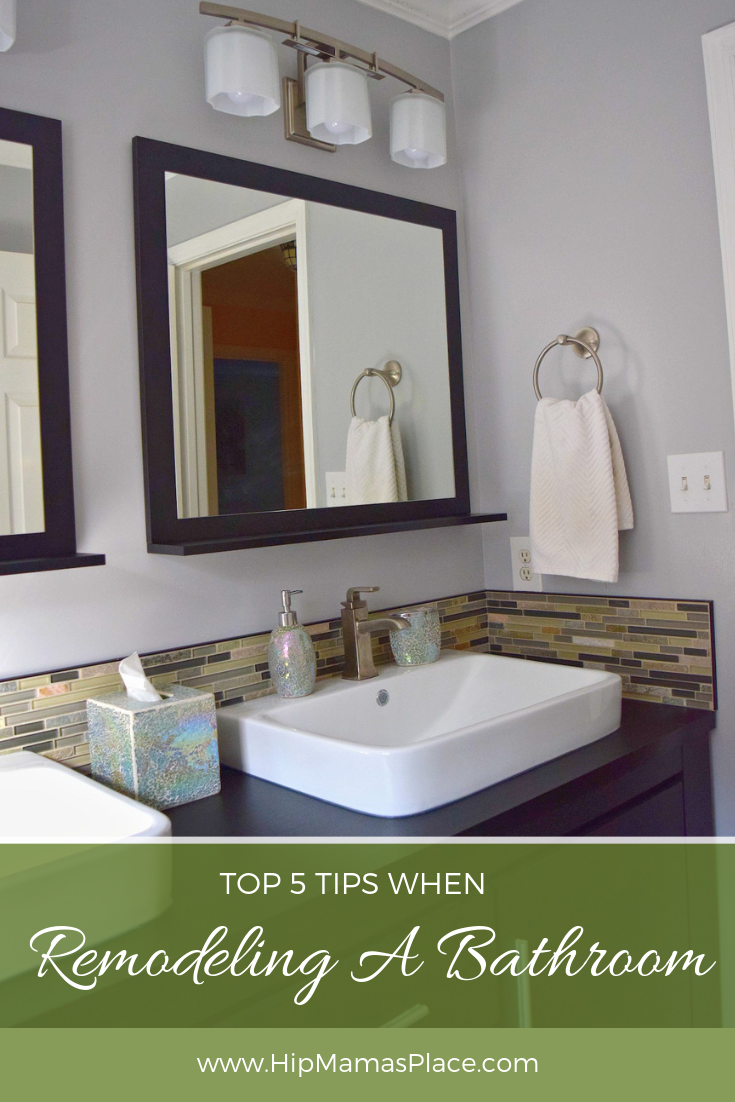 Planning a bathroom remodel anytime soon? Here are 5 top tips when remodeling a bathroom + find out how Sears Home Services can help! #AD #HouseExperts #SearsBathroomRemodel