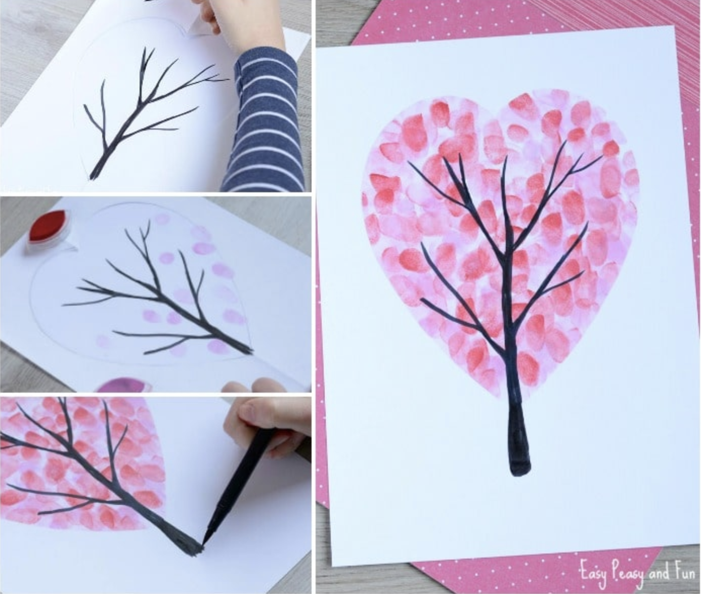 Valentine’s Day heart fingerprint trees