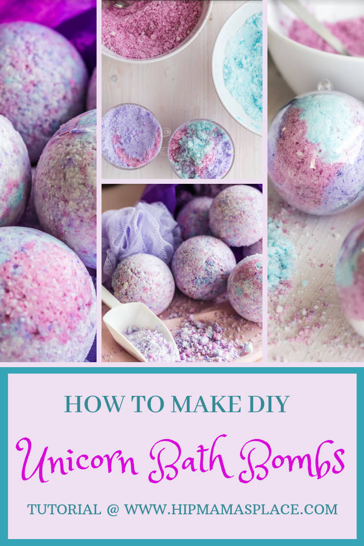 how to make DIY unicorn bath bombs