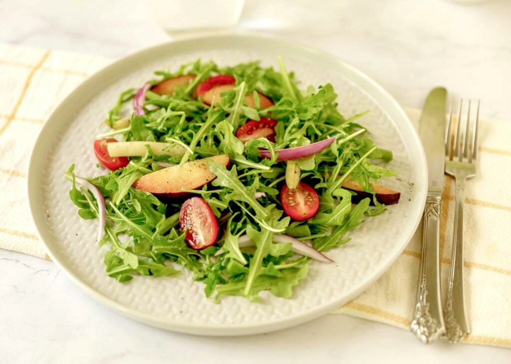 Peach Arugula Salad + Summer Fruit Fest Event at Wegmans 