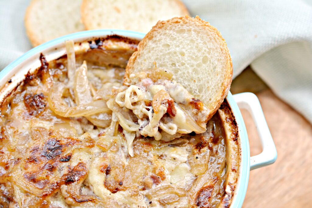 Hot Caramelized Onion and Bacon Dip