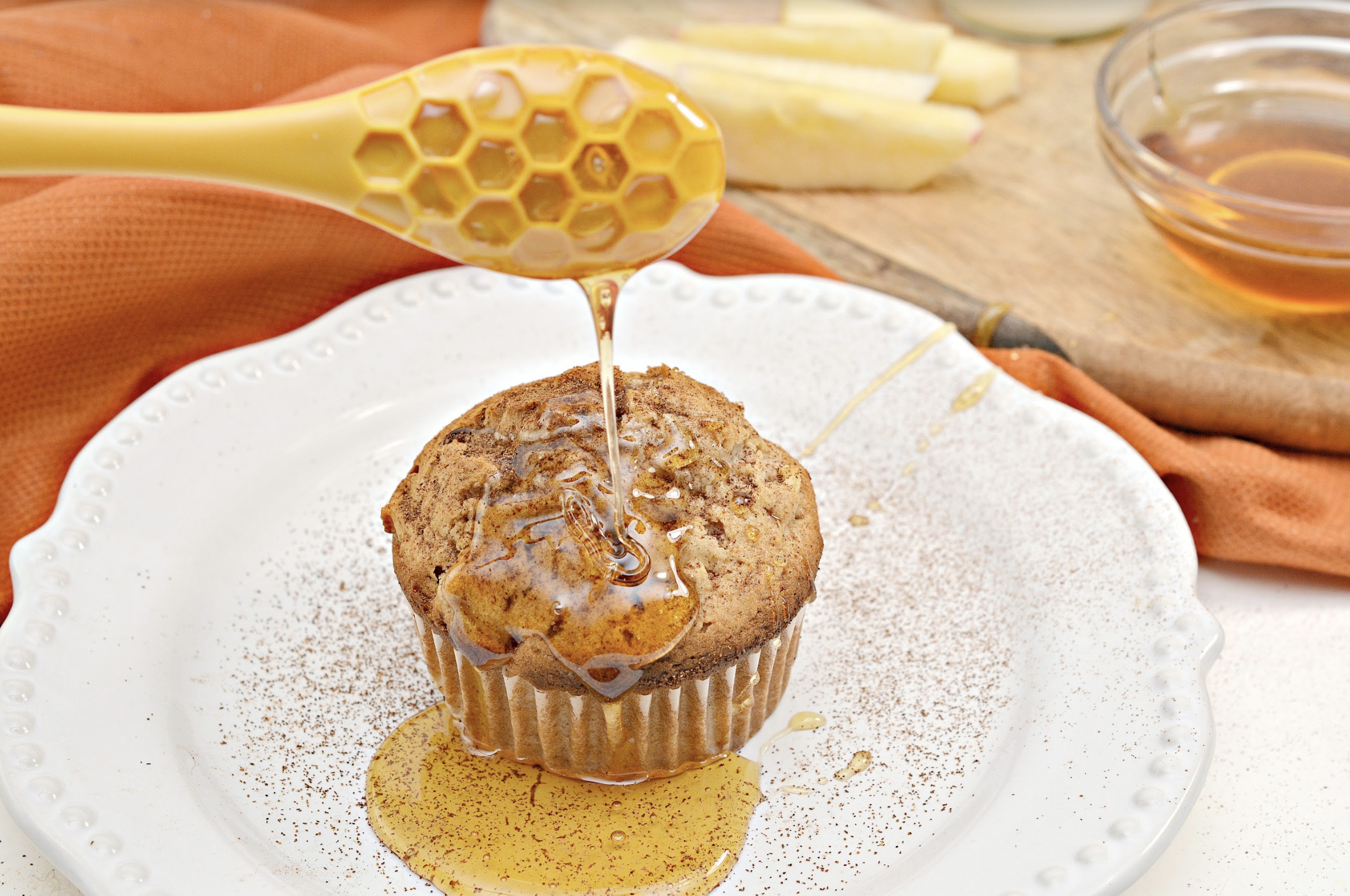 Making Honey Apple Muffins for National Honey Month!
