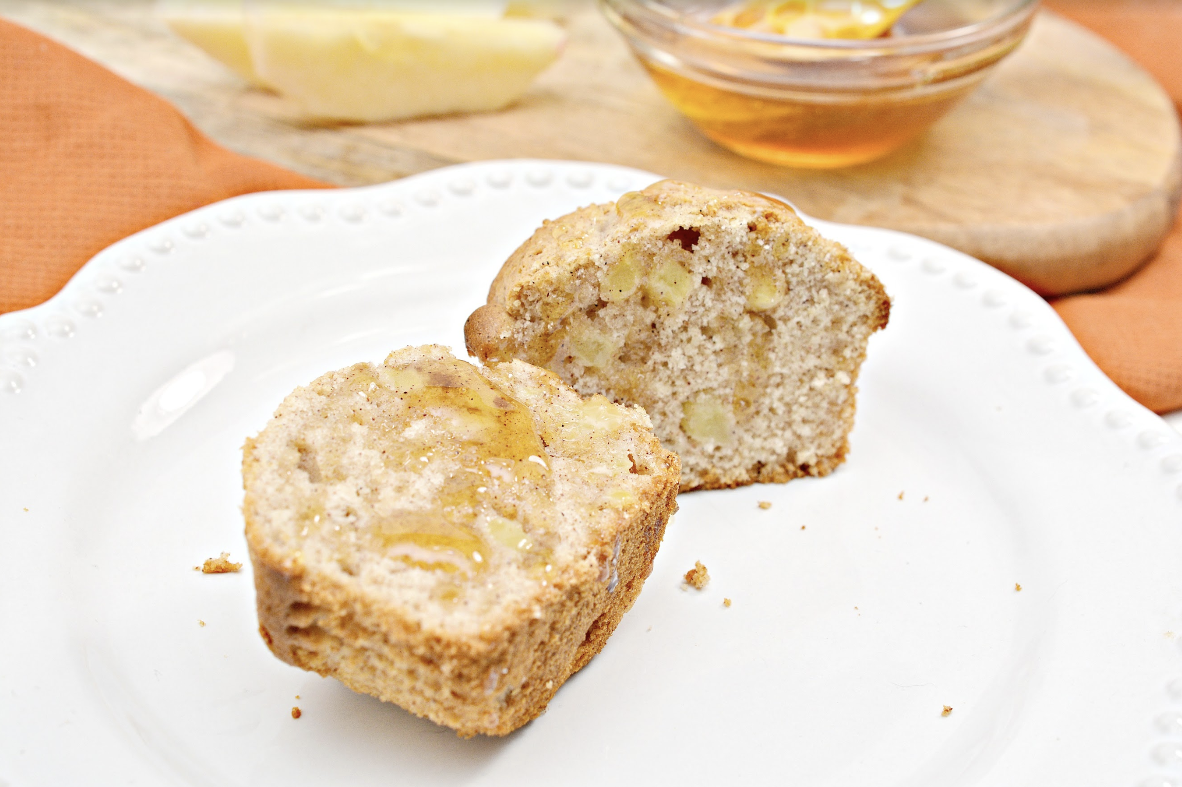 These Honey Apple Muffins will kick your mornings off to a great start! They're incredibly moist and full of yummy cinnamon, honey and apple flavor!