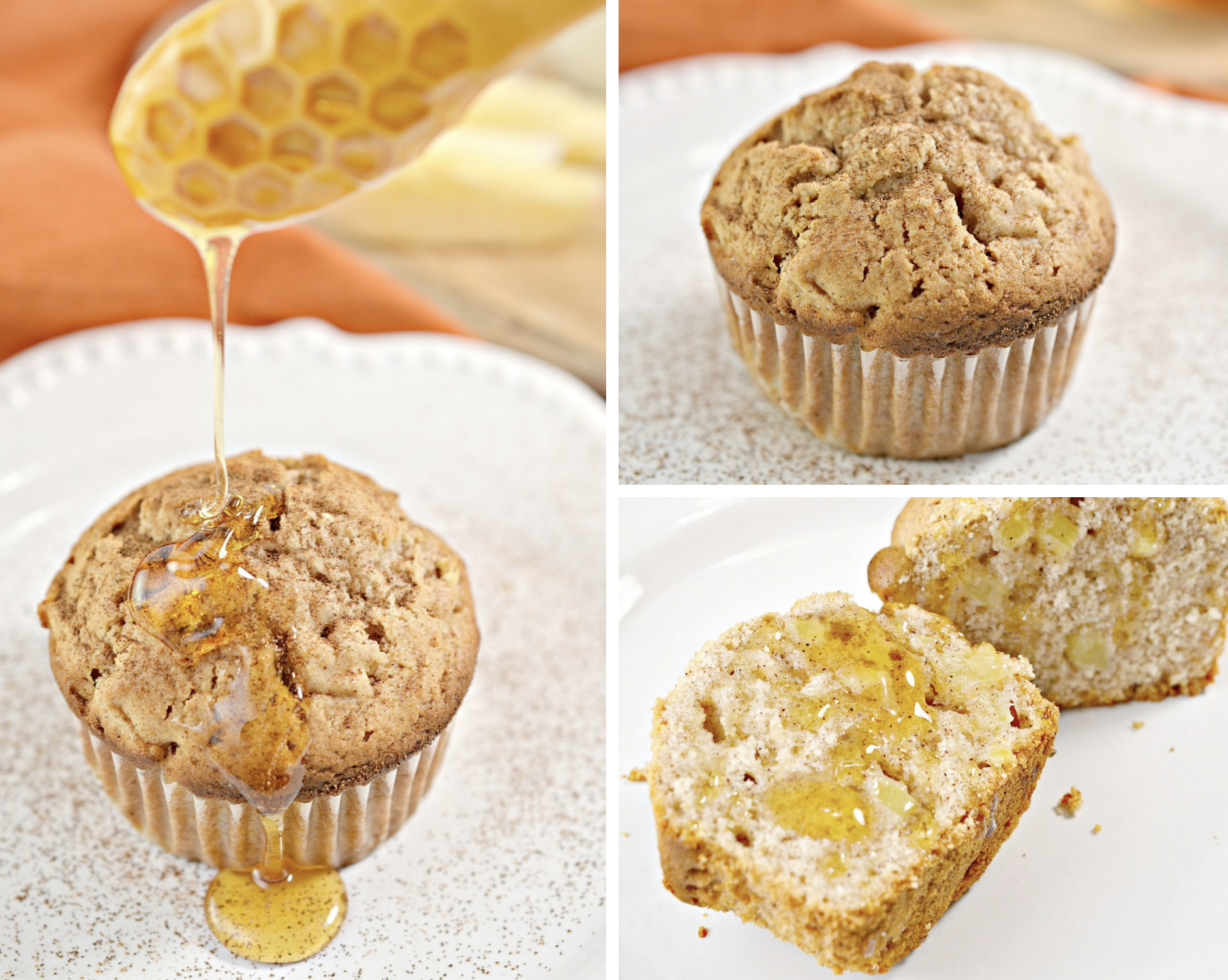 These Honey Apple Muffins will kick your mornings off to a great start! They're incredibly moist and full of yummy cinnamon, honey and apple flavor!