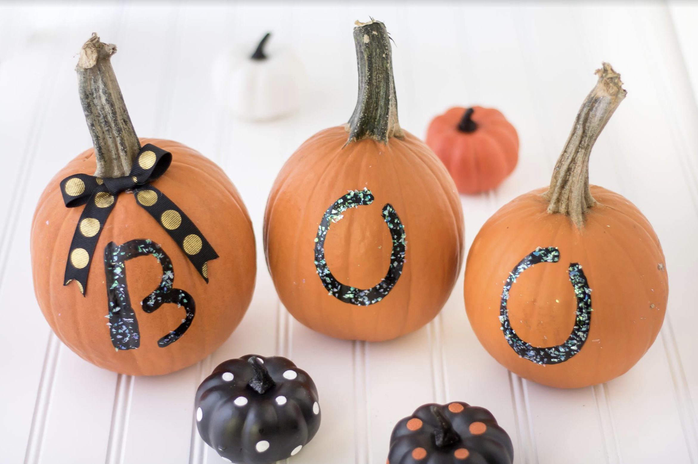 DIY Boo pumpkins