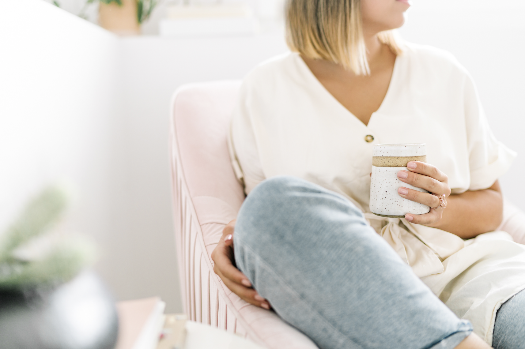 woman staying at home during the COVID-19 crisis