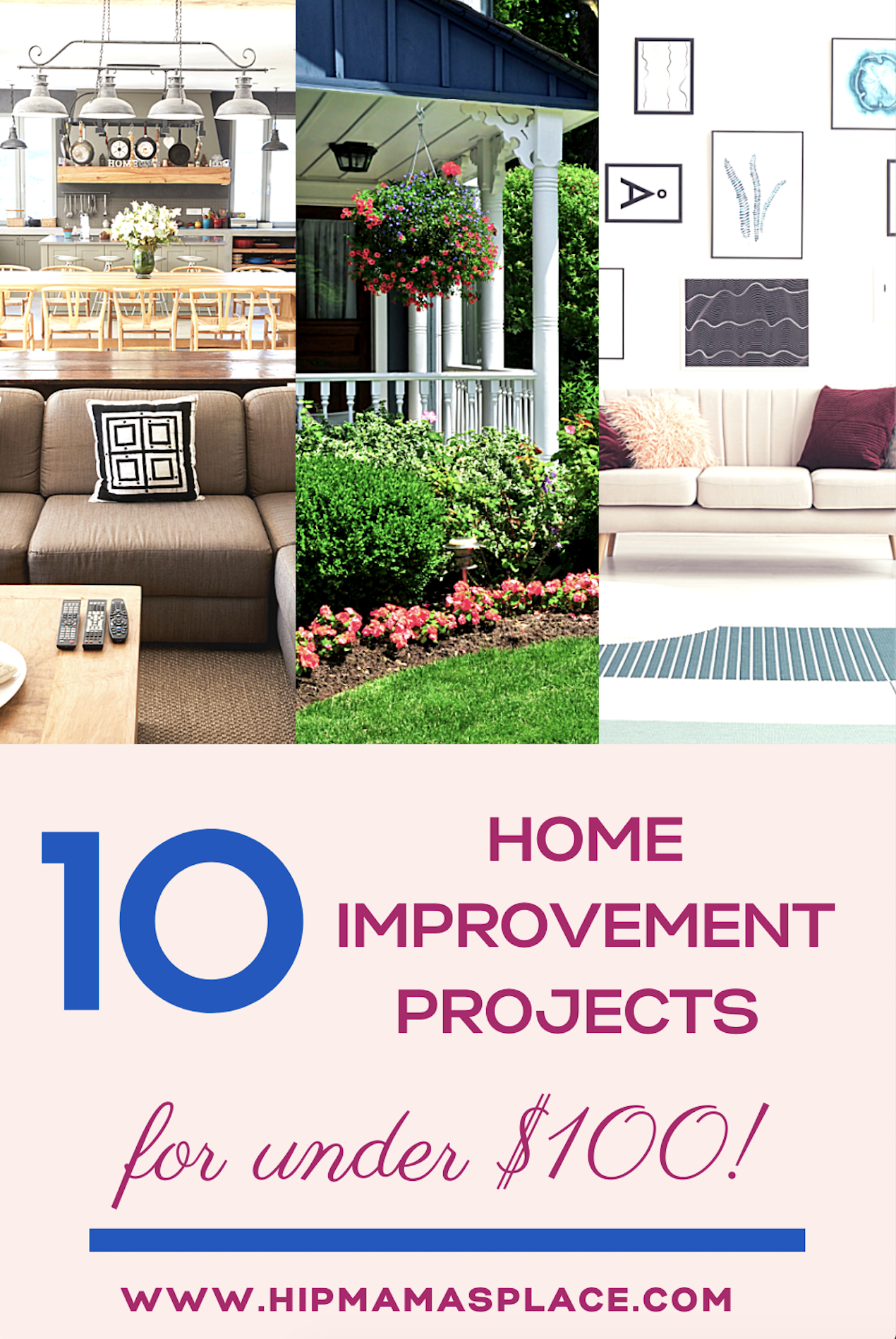 On a tight budget or just don't want to spend money on a full home renovation? Read on for 10 home improvement projects you can do for under $100!