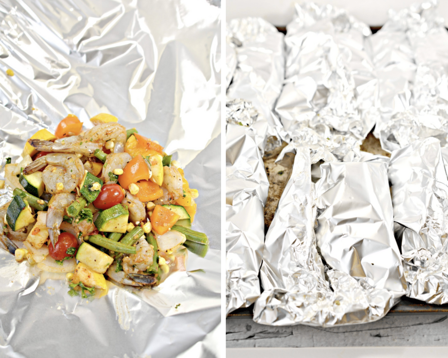 shrimp and veggie foil packets recipe - perfect for summer cookouts! 