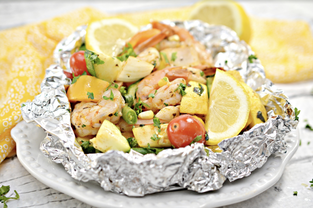 Shrimp and Veggie Foil Packs