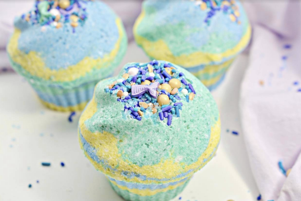 Mermaid Cupcake Bath Bombs DIY