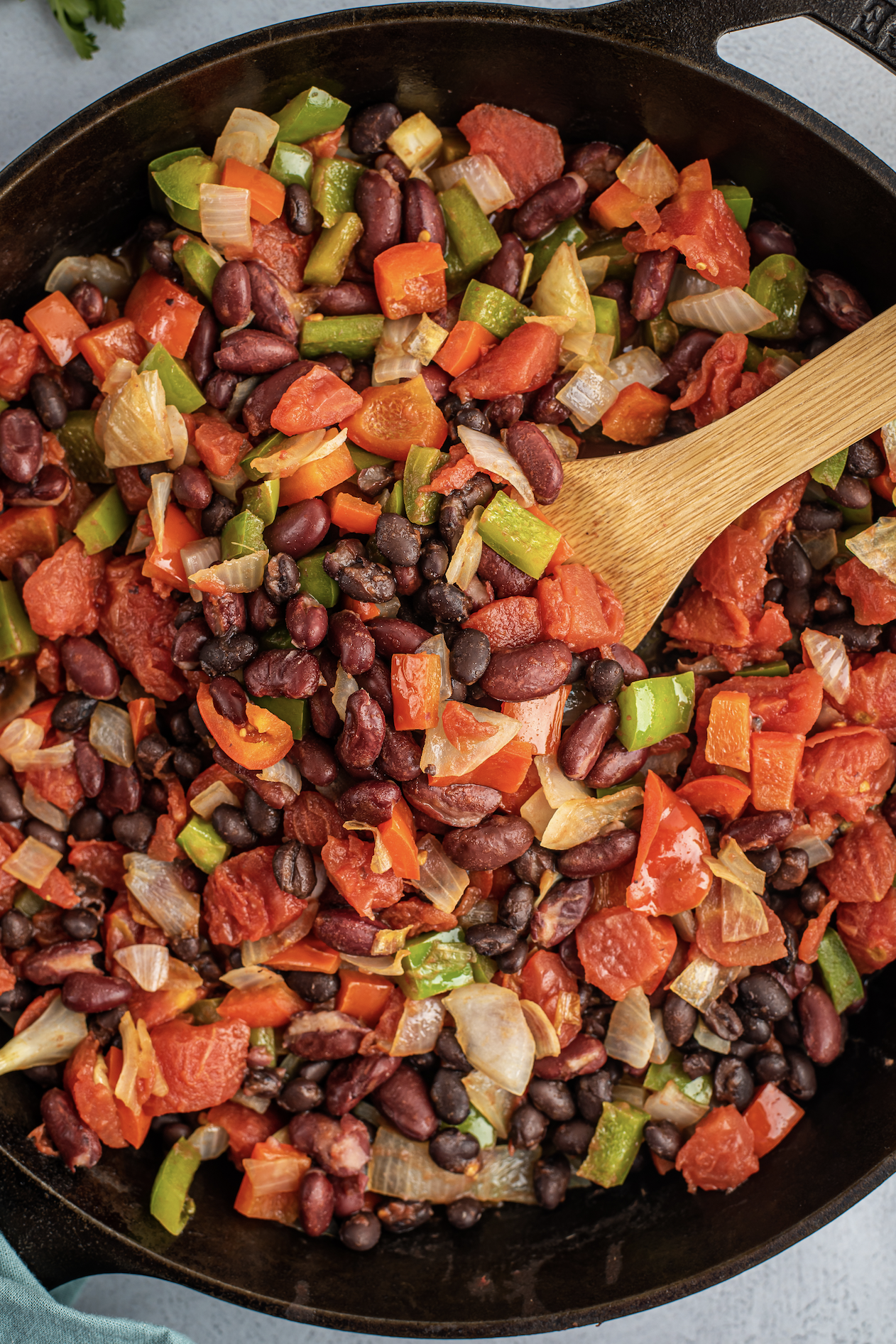 one skillet cheesy rice and beans 