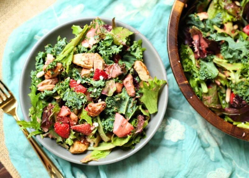 Strawberry Chicken Salad with Strawberry Balsamic Dressing