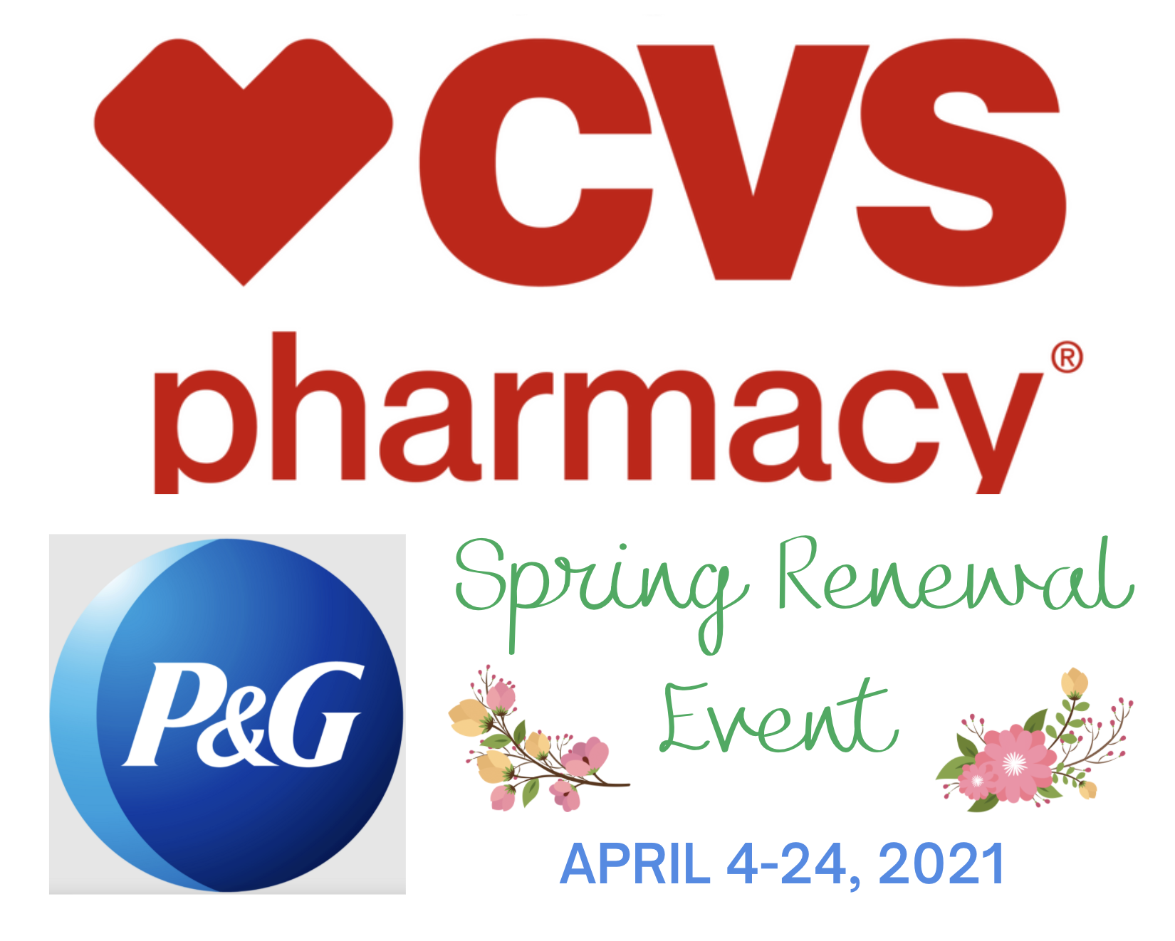 From April 4-21, 2021, you can get $10 Extra Bucks back when you spend $40 of P&G products at CVS during the Spring Renewal savings event!