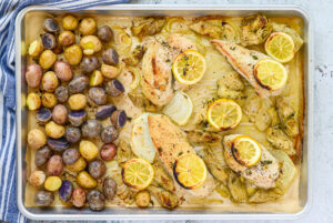 Sheet Pan Chicken with Artichokes and Potatoes