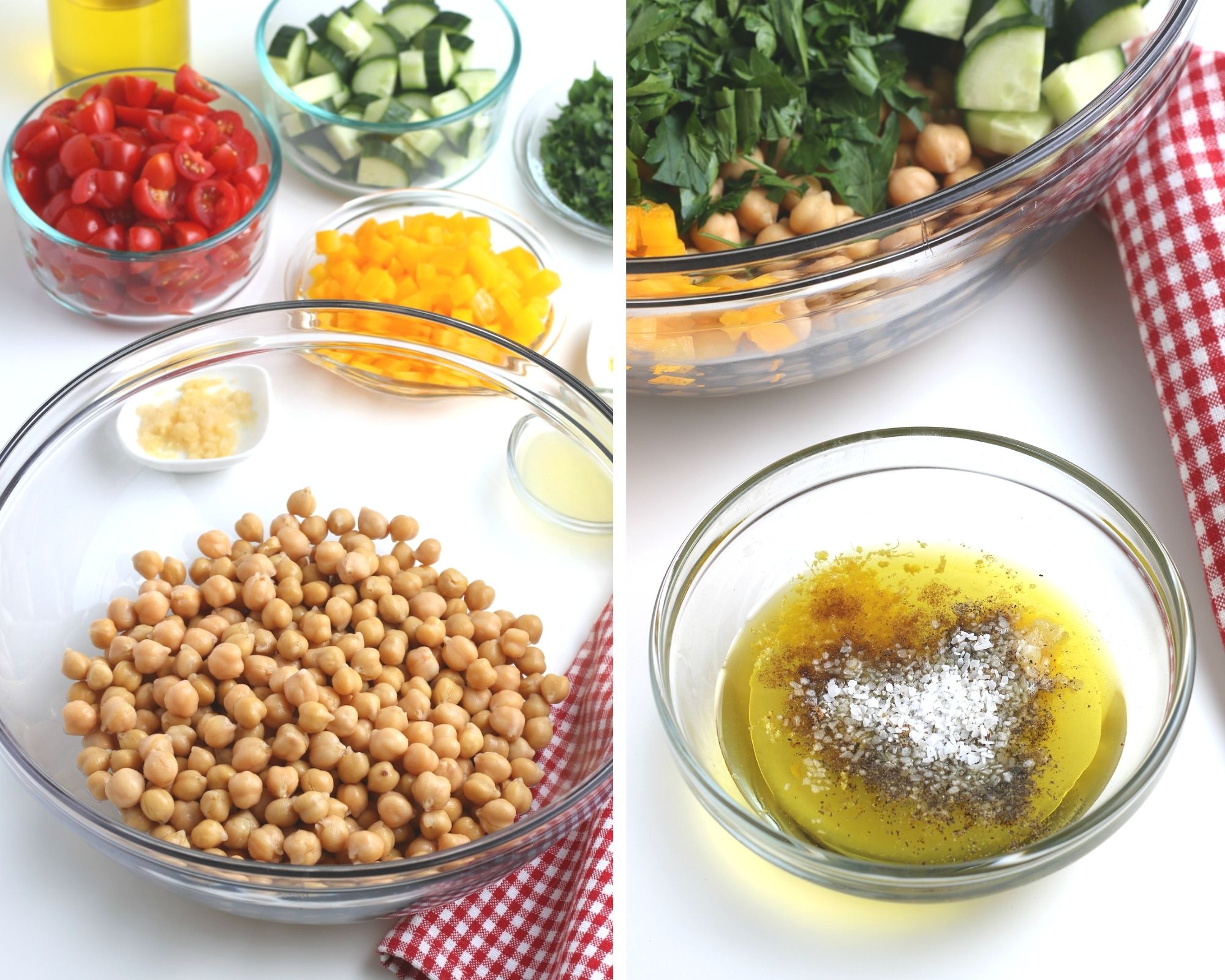 ingredients for easy chickpea salad recipe