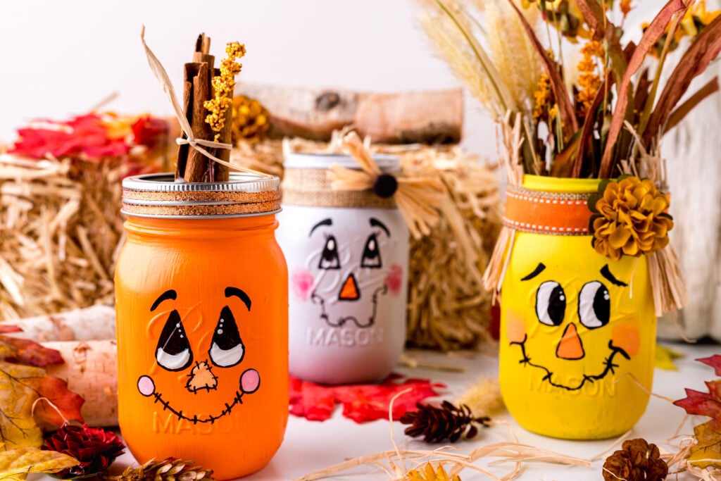 diy scarecrow mason jars