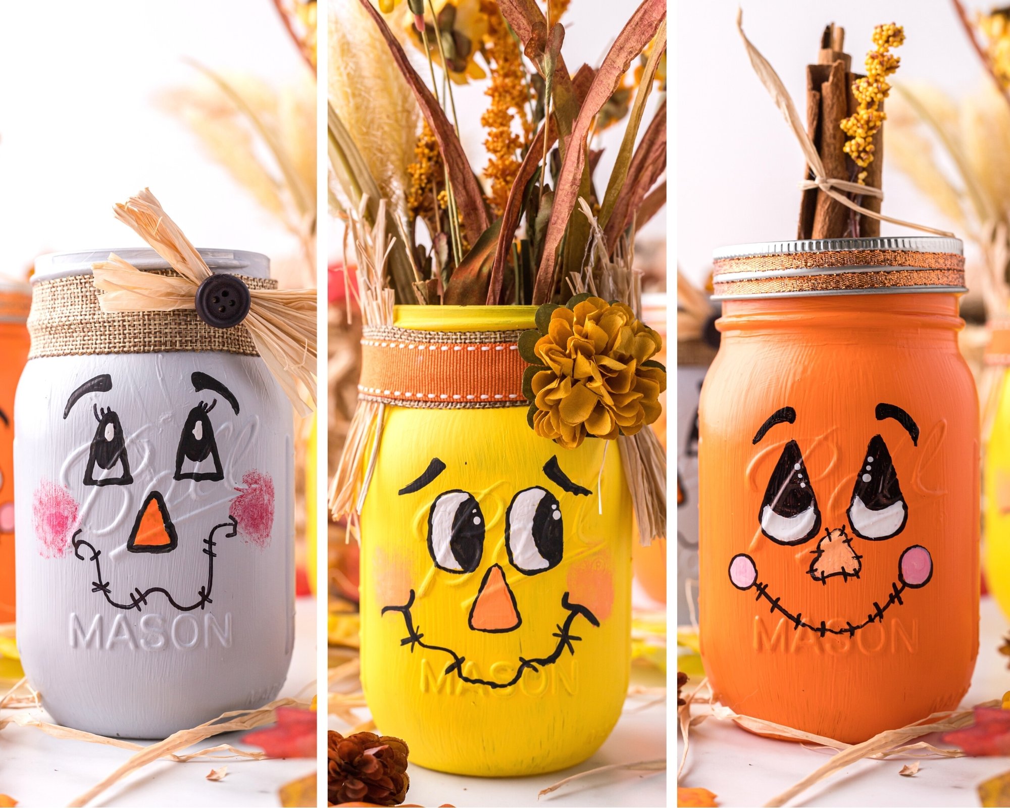 diy scarecrow mason jars