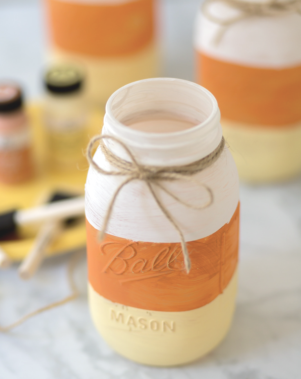 candy corn mason jars