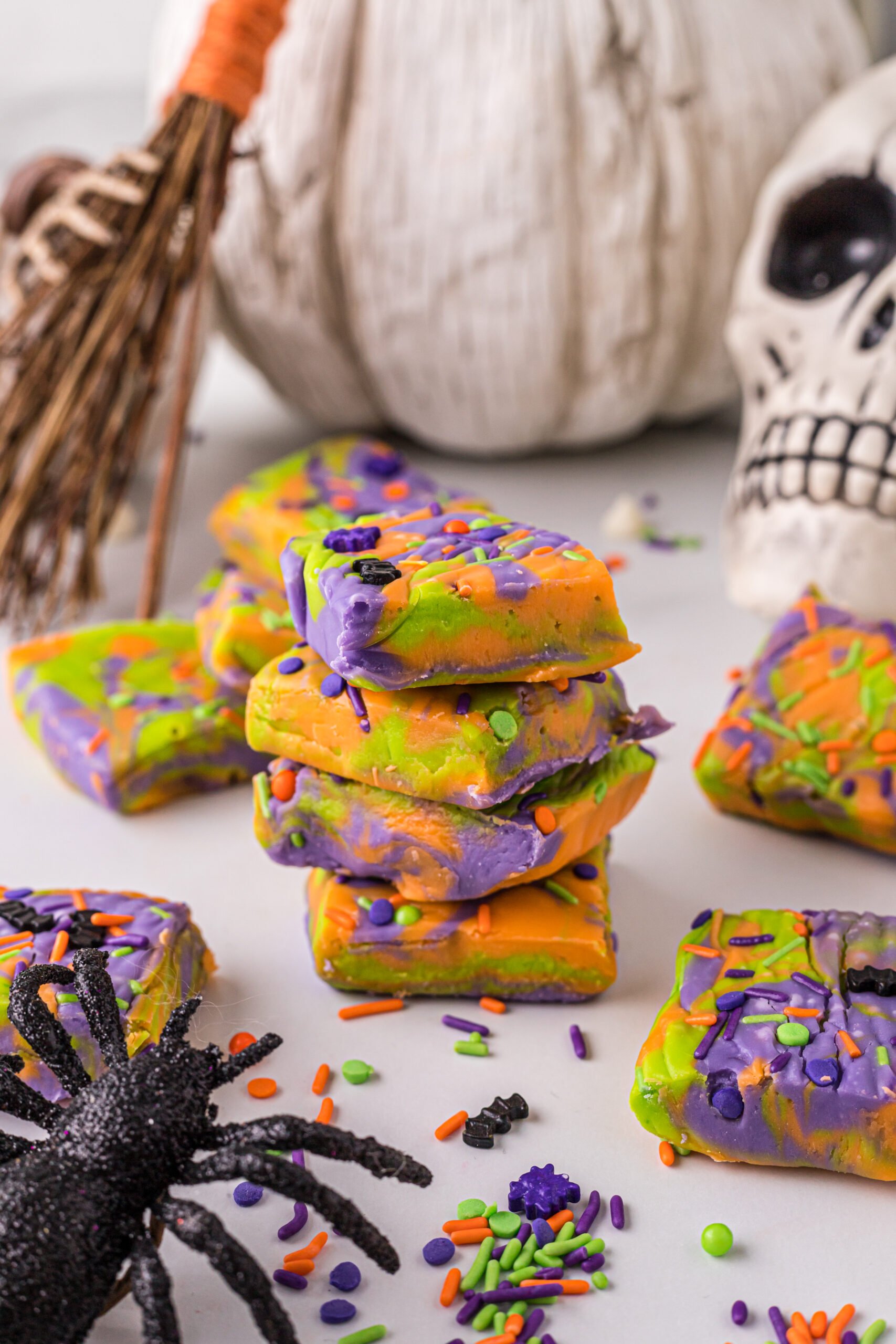 A stack of Halloween fudge bars