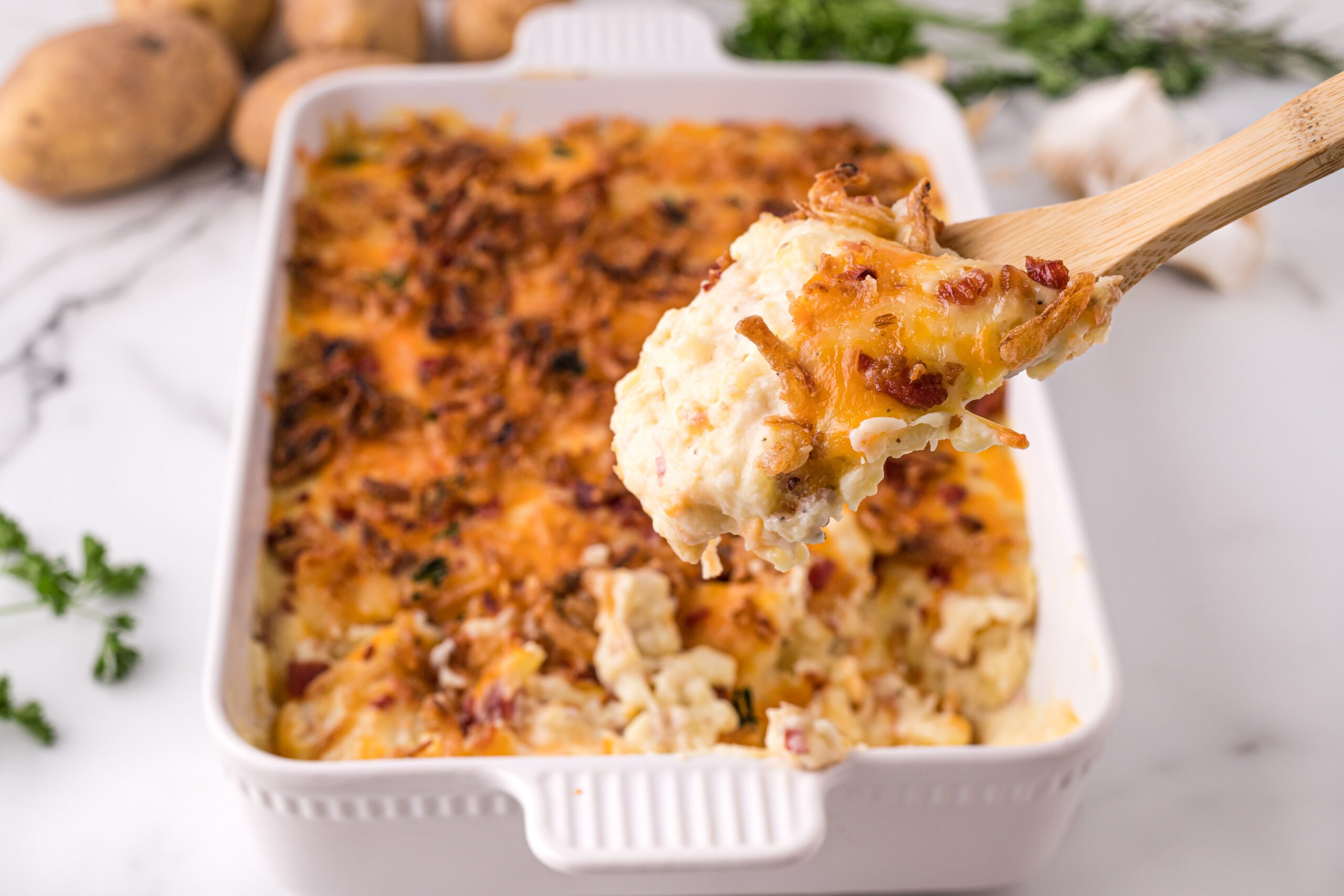 Easy Loaded Mashed Potato Casserole